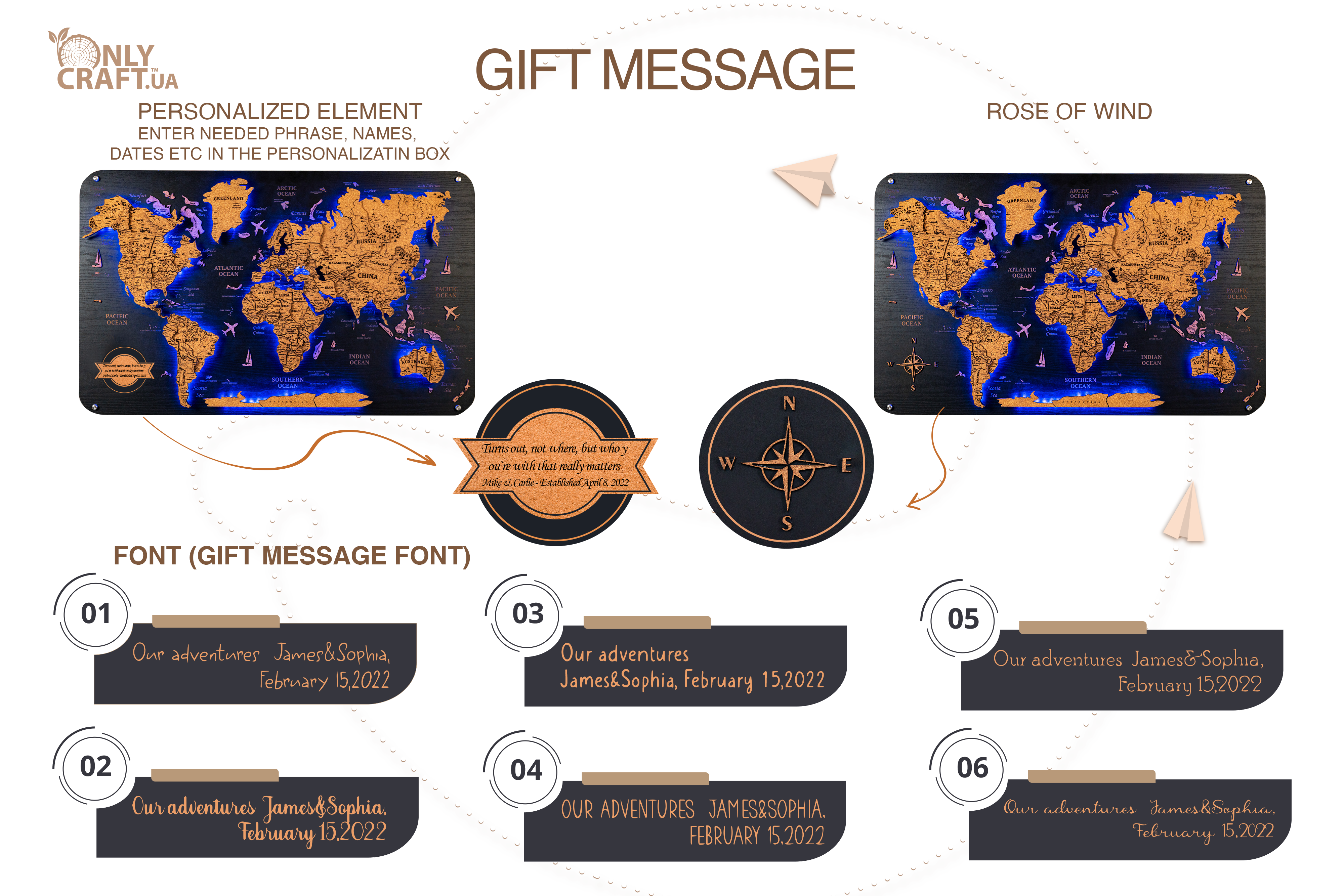 World Map Set Of 3 Cork