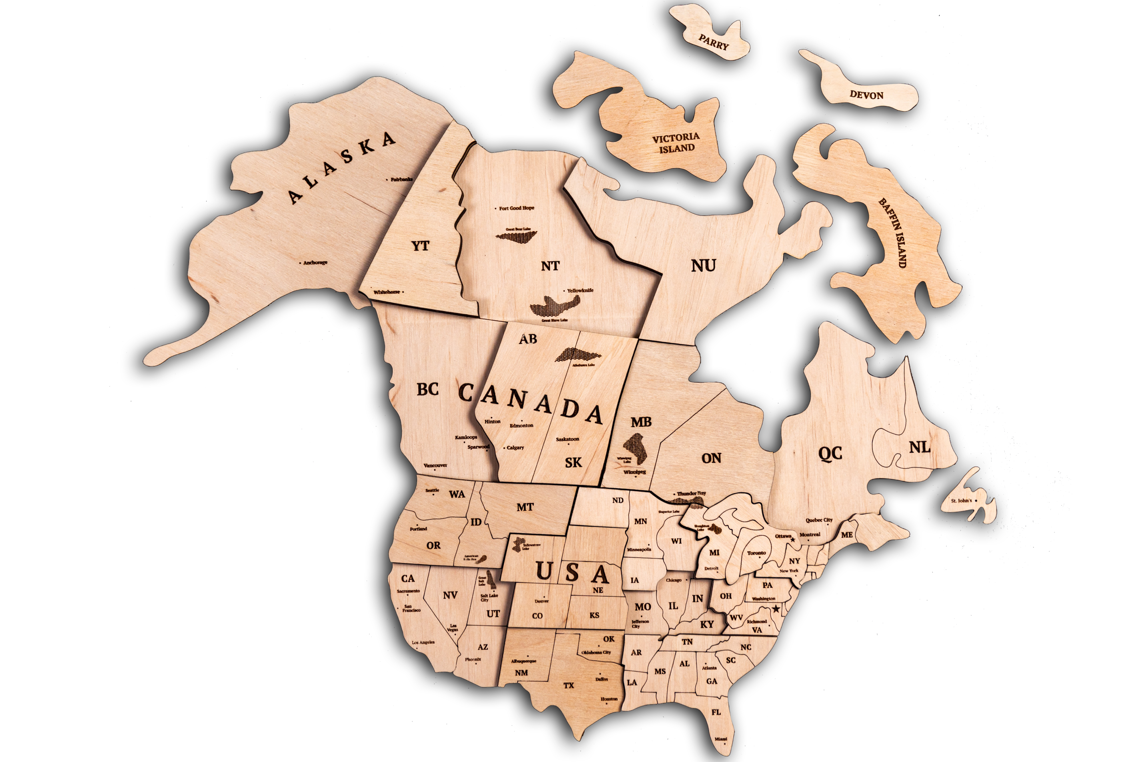 World Map Set Of 3 Cork