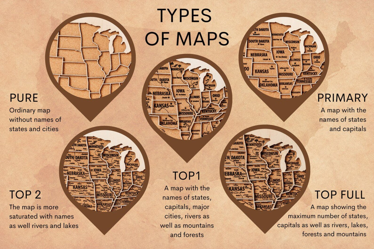 USA Map board