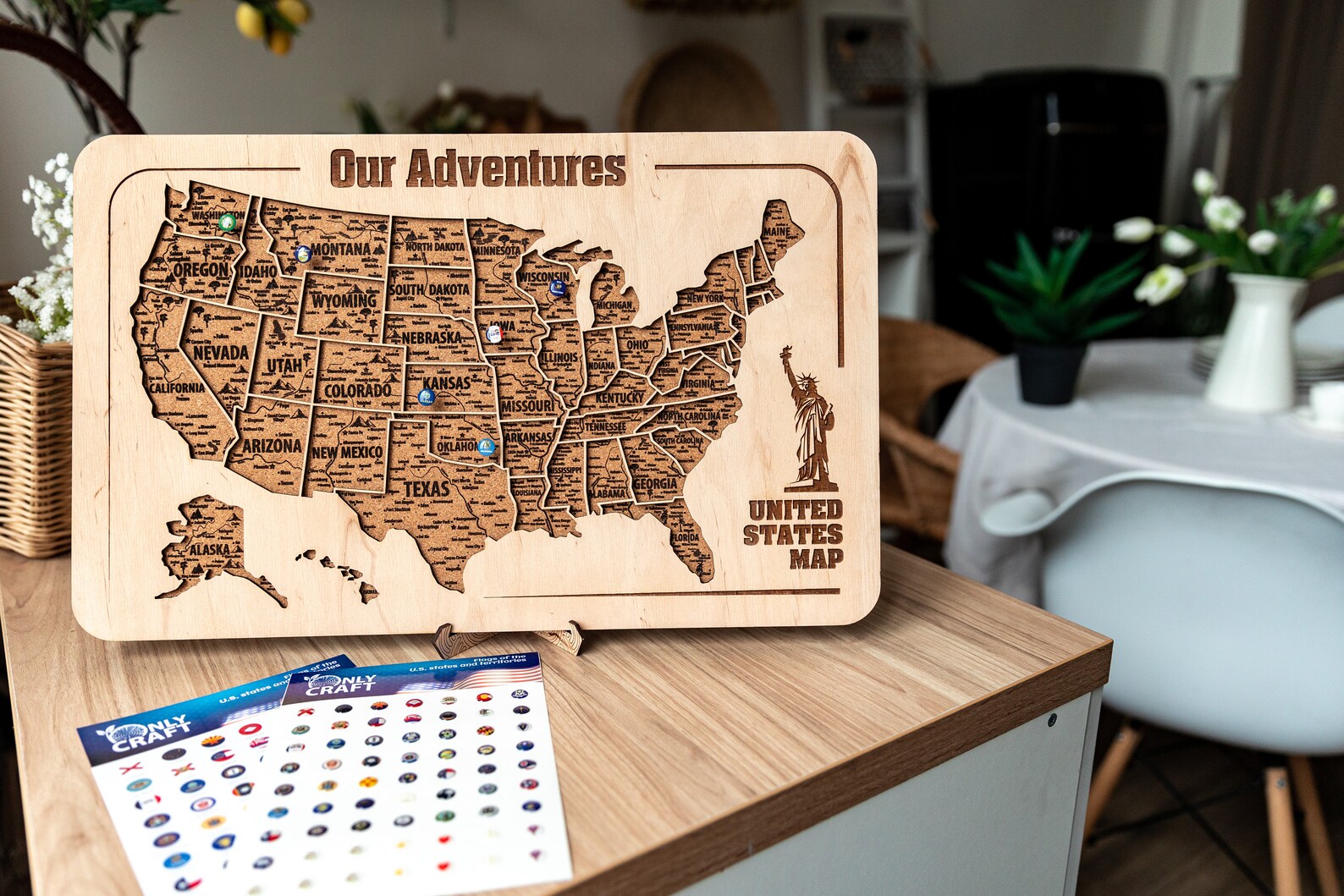 USA Map board
