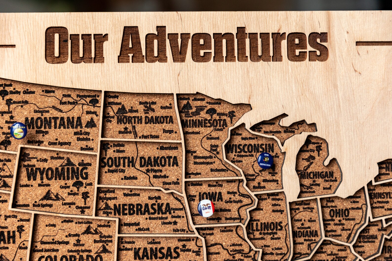 USA Map board