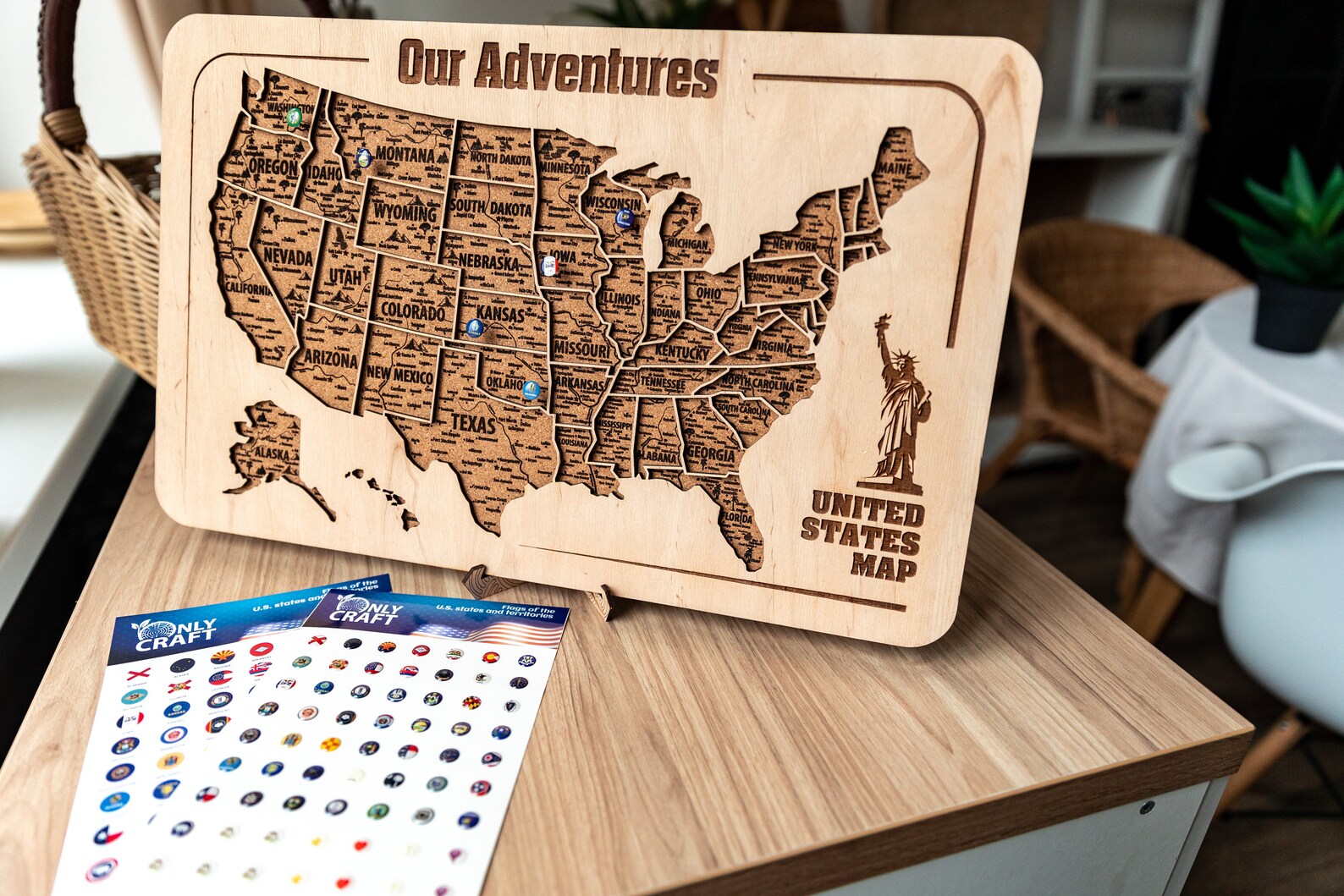 USA Map board