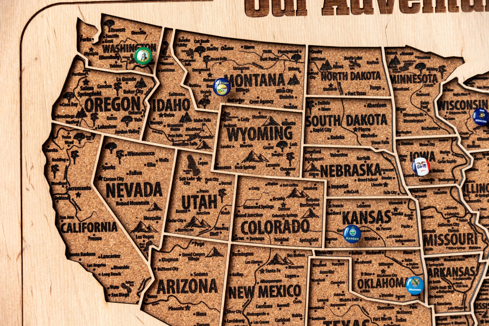 USA Map board