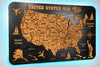 USA Wooden Map on board