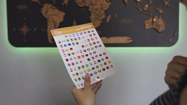 Wooden World Map on board